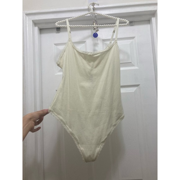 Retired Skims Size 3X NWT Lace Logo Cami women’s Bodysuit Bone Pointelle - Picture 7 of 8